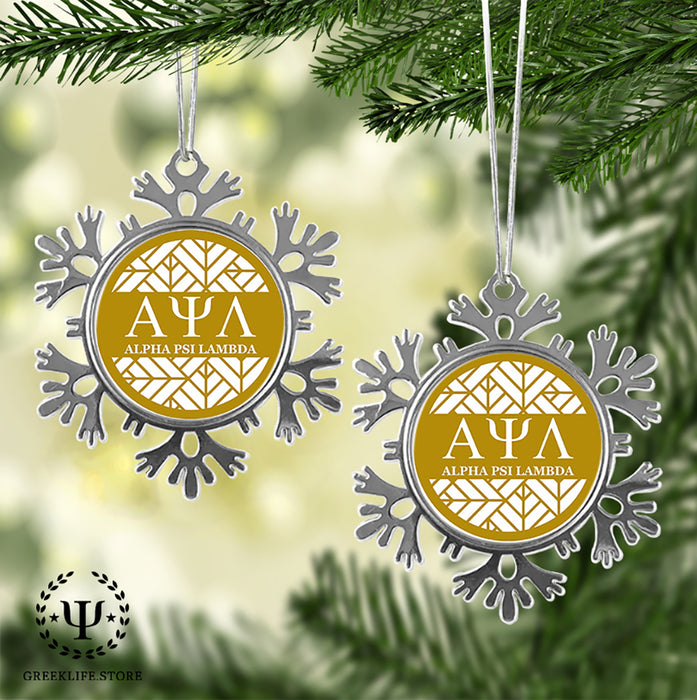 Alpha Psi Lambda Christmas Ornament - Snowflake Metal