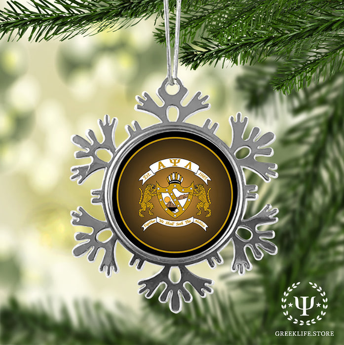 Alpha Psi Lambda Christmas Ornament - Snowflake Metal