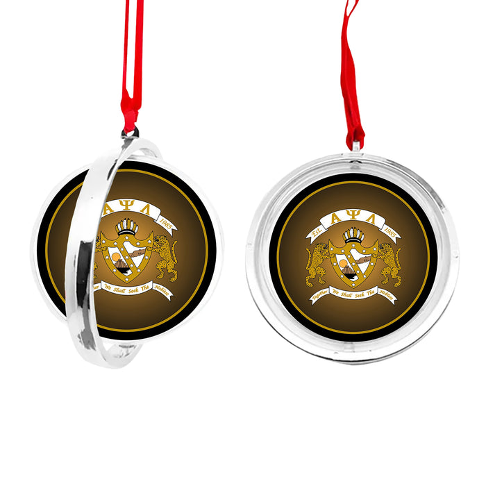 Alpha Psi Lambda Christmas Reversible Flat Round Ornament