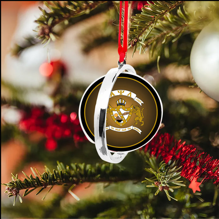Alpha Psi Lambda Christmas Reversible Flat Round Ornament