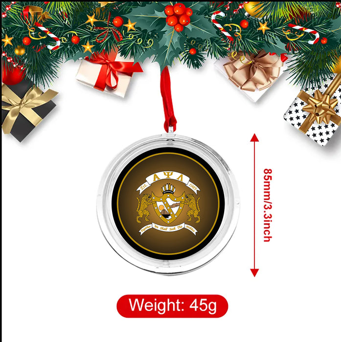 Alpha Psi Lambda Christmas Reversible Flat Round Ornament