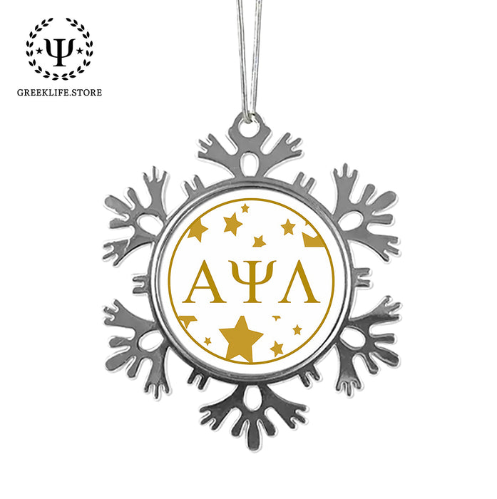 Alpha Psi Lambda Christmas Ornament - Snowflake Metal