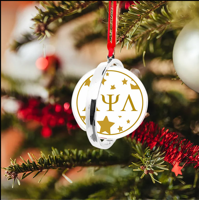Alpha Psi Lambda Christmas Reversible Flat Round Ornament