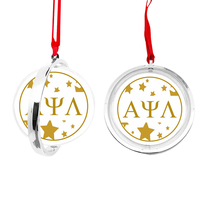 Alpha Psi Lambda Christmas Reversible Flat Round Ornament