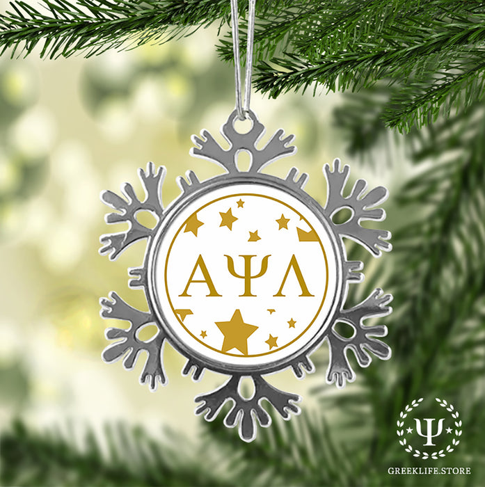 Alpha Psi Lambda Christmas Ornament - Snowflake Metal
