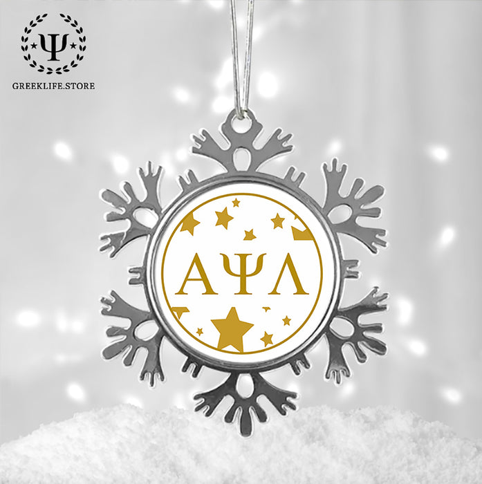 Alpha Psi Lambda Christmas Ornament - Snowflake Metal