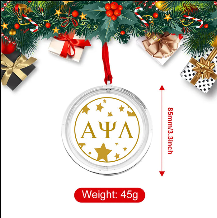Alpha Psi Lambda Christmas Reversible Flat Round Ornament