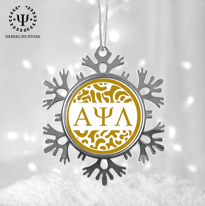 Alpha Psi Lambda Christmas Ornament - Snowflake Metal