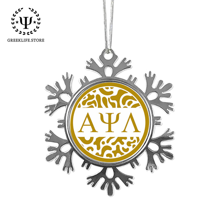 Alpha Psi Lambda Christmas Ornament - Snowflake Metal