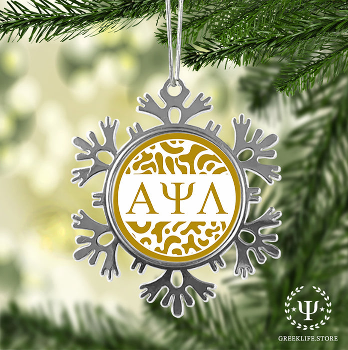 Alpha Psi Lambda Christmas Ornament - Snowflake Metal