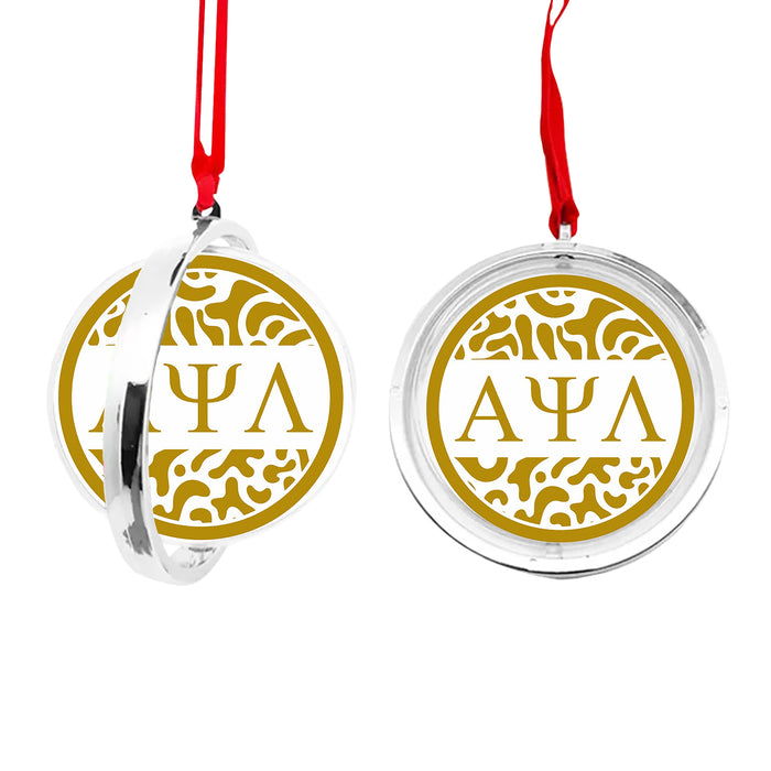 Alpha Psi Lambda Christmas Reversible Flat Round Ornament