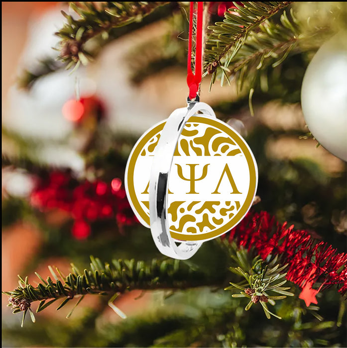 Alpha Psi Lambda Christmas Reversible Flat Round Ornament