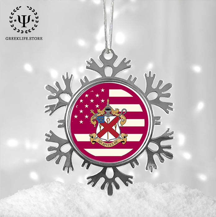 Alpha Chi Rho Christmas Ornament - Snowflake Metal