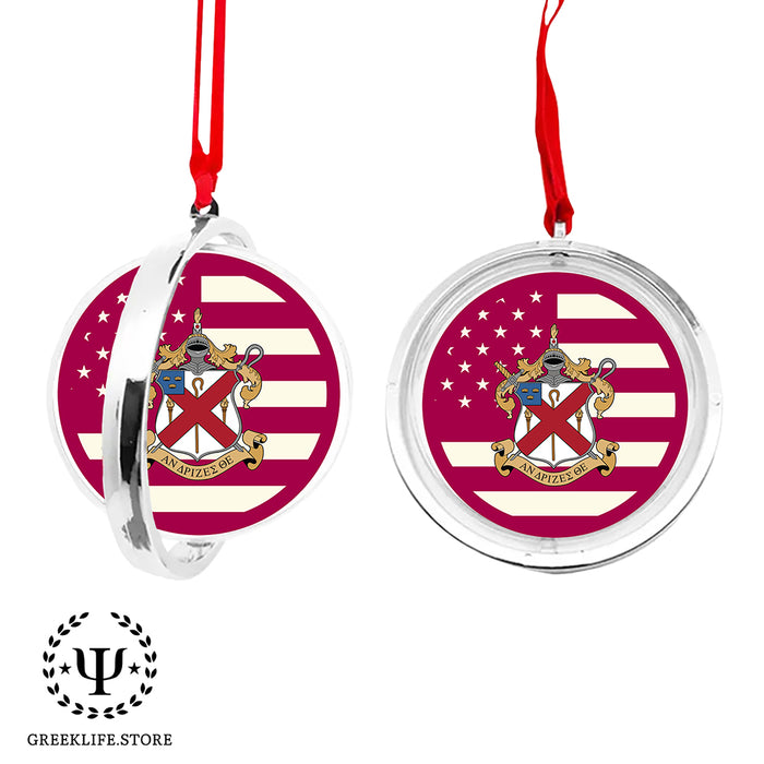 Alpha Chi Rho Christmas Reversible Flat Round Ornament