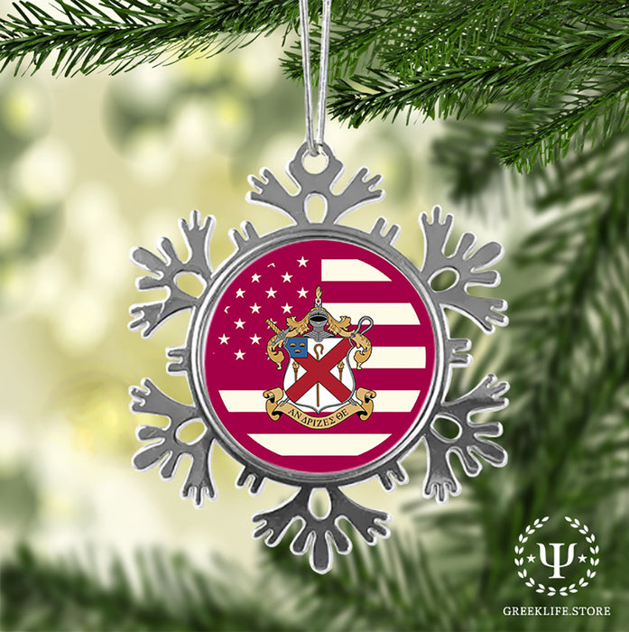Alpha Chi Rho Christmas Ornament - Snowflake Metal