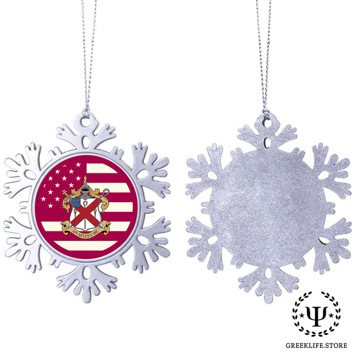 Alpha Chi Rho Christmas Ornament - Snowflake Metal