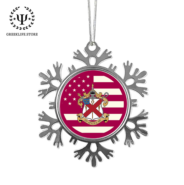 Alpha Chi Rho Christmas Ornament - Snowflake Metal