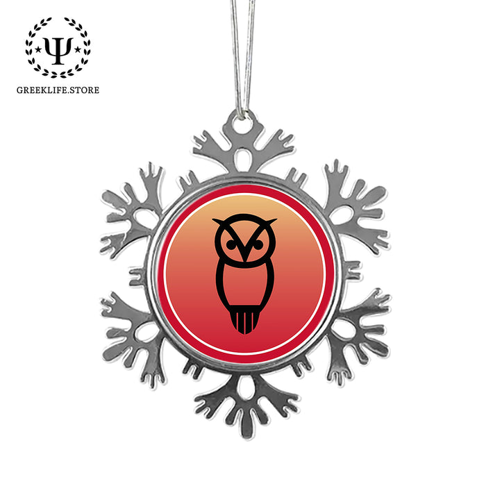 Chi Omega Christmas Ornament - Snowflake Metal