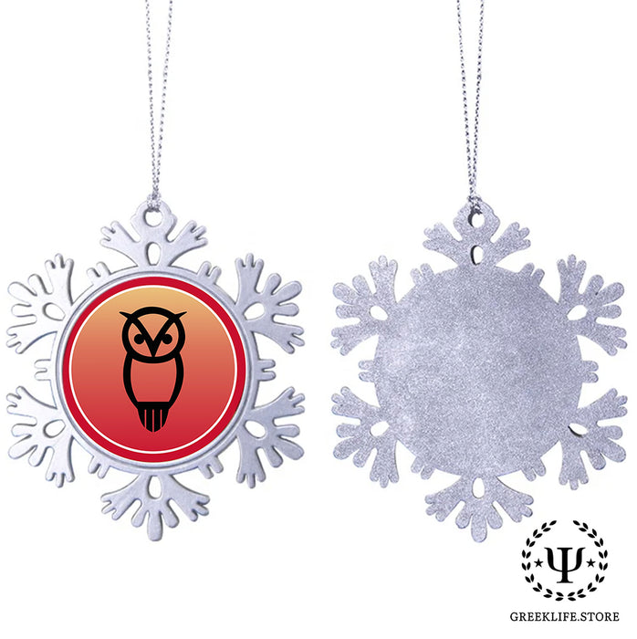 Chi Omega Christmas Ornament - Snowflake Metal