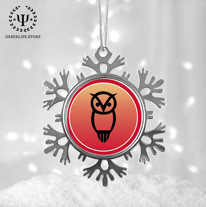 Chi Omega Christmas Ornament - Snowflake Metal