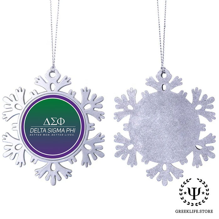 Delta Sigma Phi Christmas Ornament - Snowflake Metal