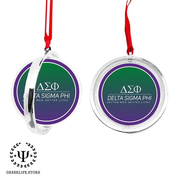 Delta Sigma Phi Christmas Reversible Flat Round Ornament