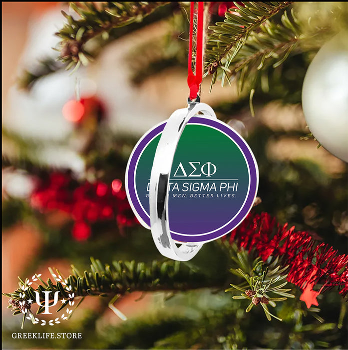 Delta Sigma Phi Christmas Reversible Flat Round Ornament