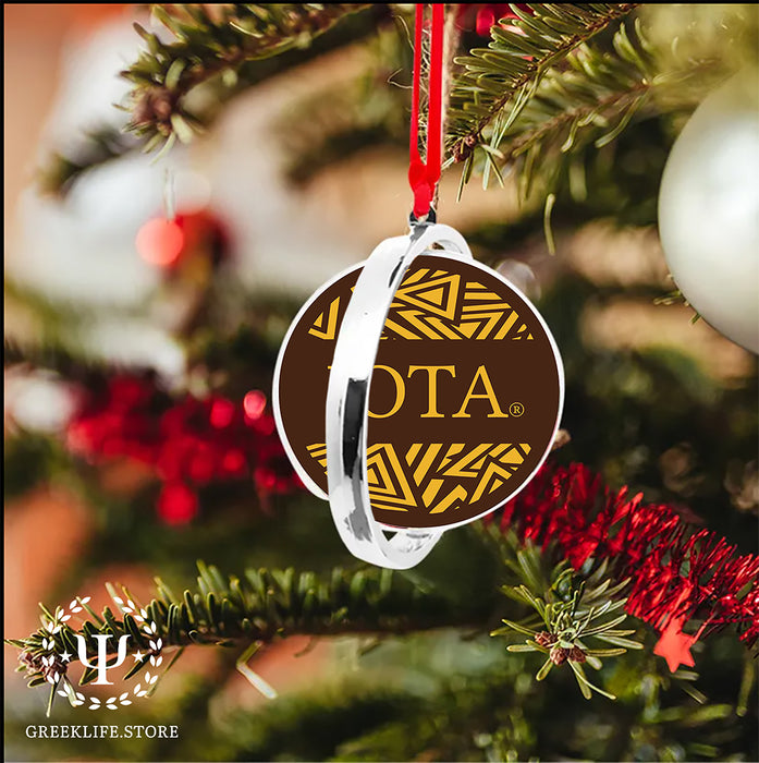 Iota Phi Theta Christmas Reversible Flat Round Ornament
