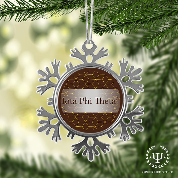 Iota Phi Theta Christmas Ornament - Snowflake Metal
