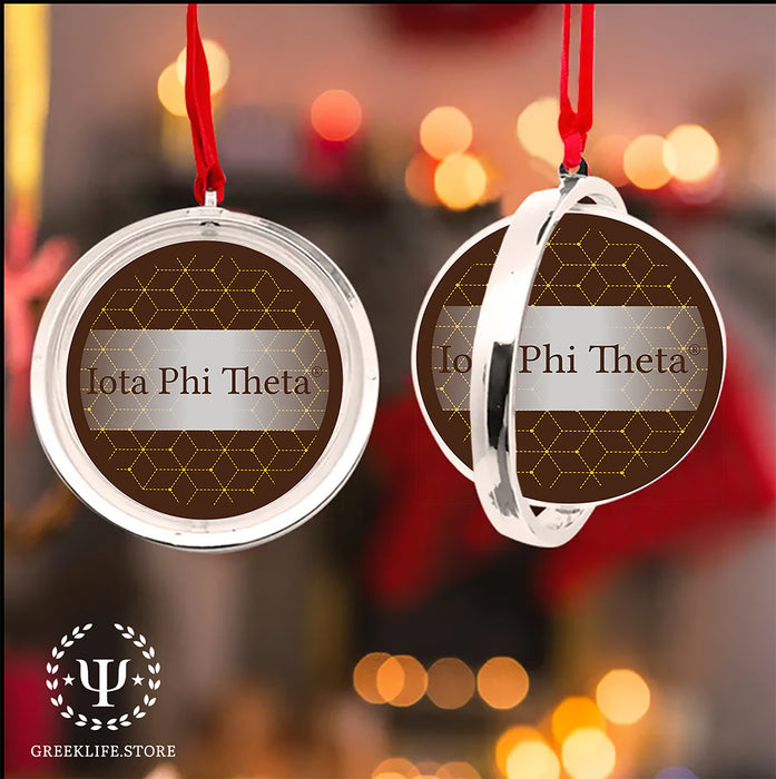 Iota Phi Theta Christmas Reversible Flat Round Ornament