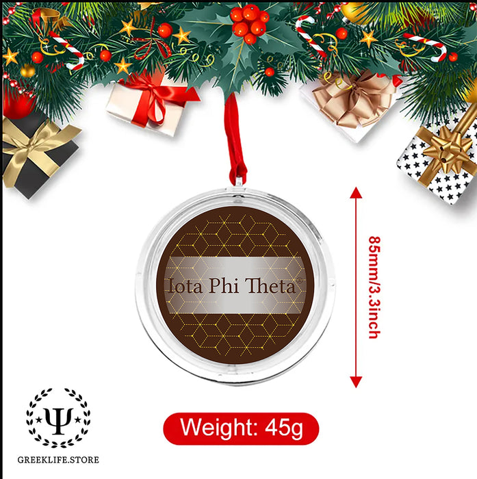 Iota Phi Theta Christmas Reversible Flat Round Ornament