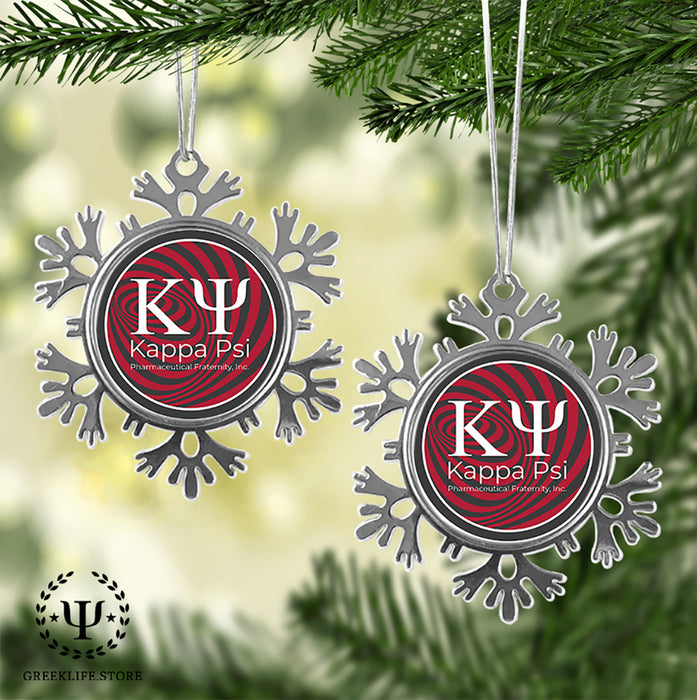 Kappa Psi Christmas Ornament - Snowflake Metal