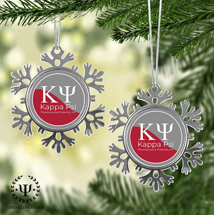 Kappa Psi Christmas Ornament - Snowflake Metal
