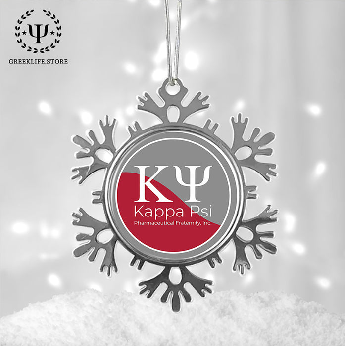 Kappa Psi Christmas Ornament - Snowflake Metal