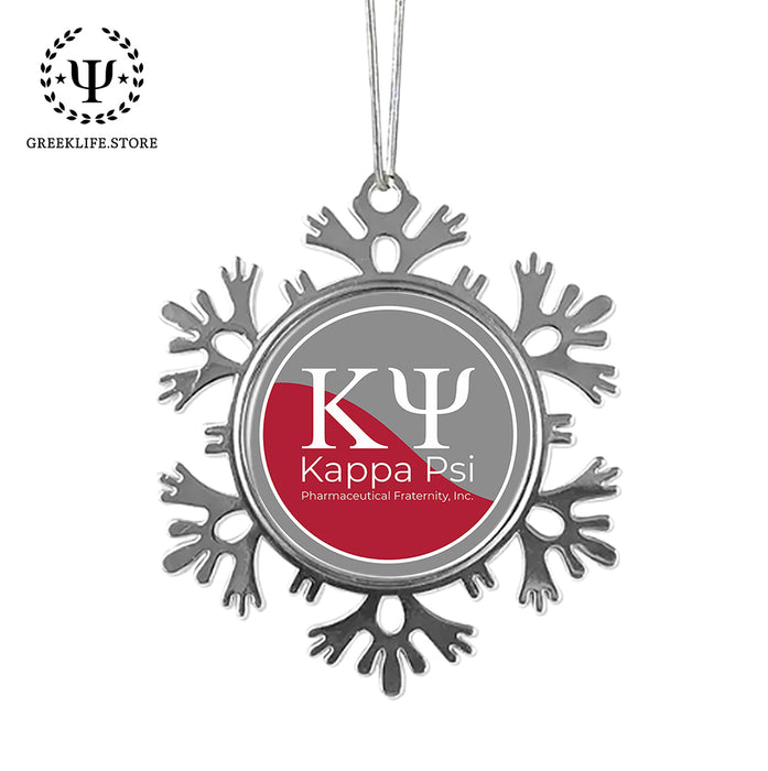Kappa Psi Christmas Ornament - Snowflake Metal