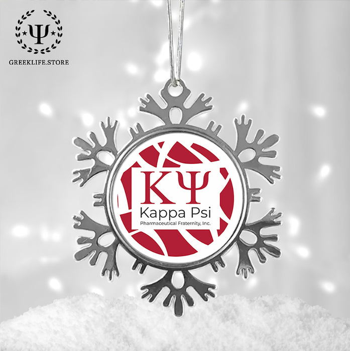 Kappa Psi Christmas Ornament - Snowflake Metal