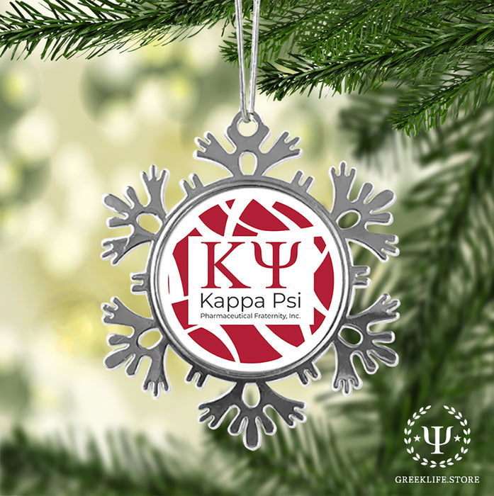 Kappa Psi Christmas Ornament - Snowflake Metal