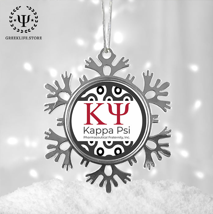Kappa Psi Christmas Ornament - Snowflake Metal