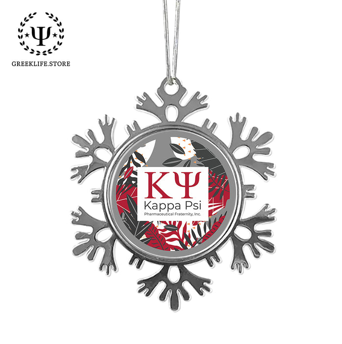 Kappa Psi Christmas Ornament - Snowflake Metal