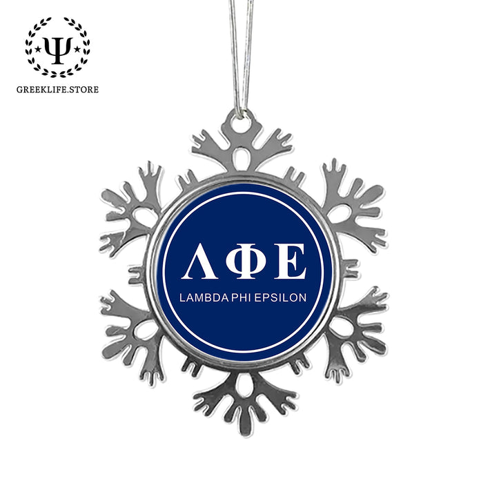 Lambda Phi Epsilon Christmas Ornament - Snowflake Metal