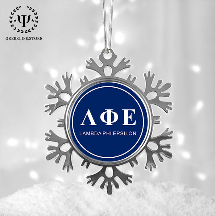 Lambda Phi Epsilon Christmas Ornament - Snowflake Metal
