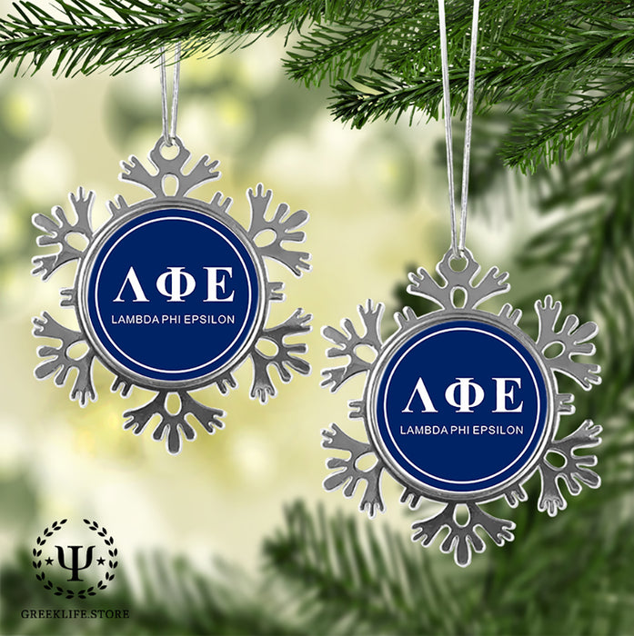 Lambda Phi Epsilon Christmas Ornament - Snowflake Metal