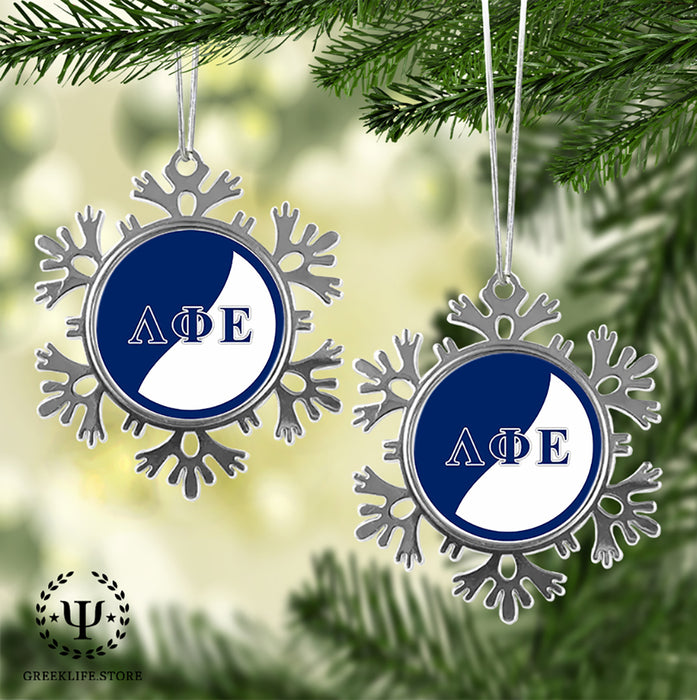 Lambda Phi Epsilon Christmas Ornament - Snowflake Metal