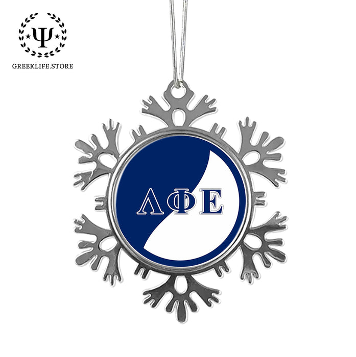 Lambda Phi Epsilon Christmas Ornament - Snowflake Metal