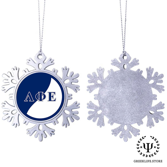 Lambda Phi Epsilon Christmas Ornament - Snowflake Metal