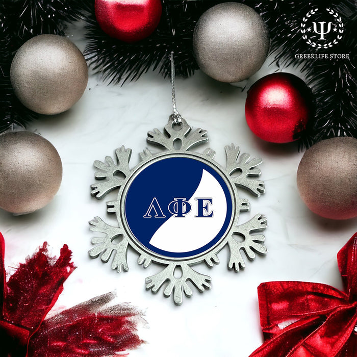 Lambda Phi Epsilon Christmas Ornament - Snowflake Metal