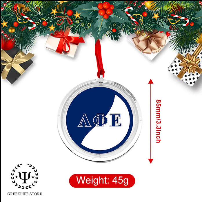 Lambda Phi Epsilon Christmas Reversible Flat Round Ornament