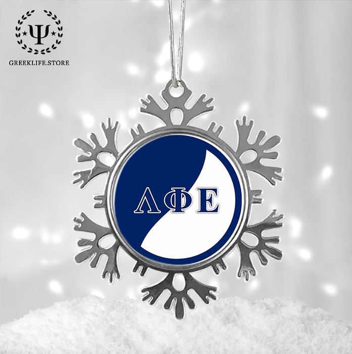 Lambda Phi Epsilon Christmas Ornament - Snowflake Metal