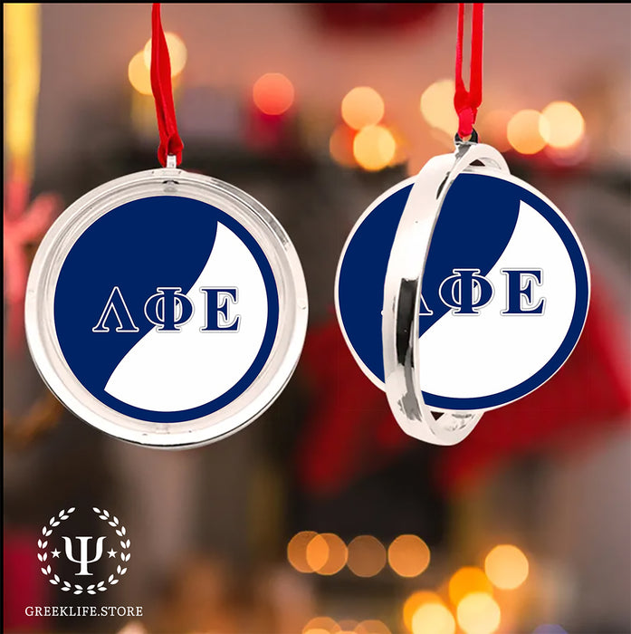 Lambda Phi Epsilon Christmas Reversible Flat Round Ornament