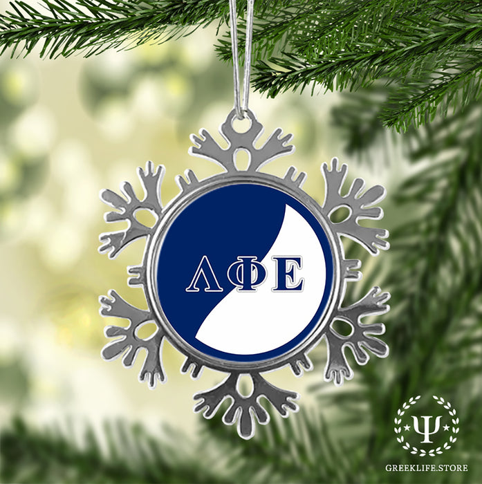 Lambda Phi Epsilon Christmas Ornament - Snowflake Metal